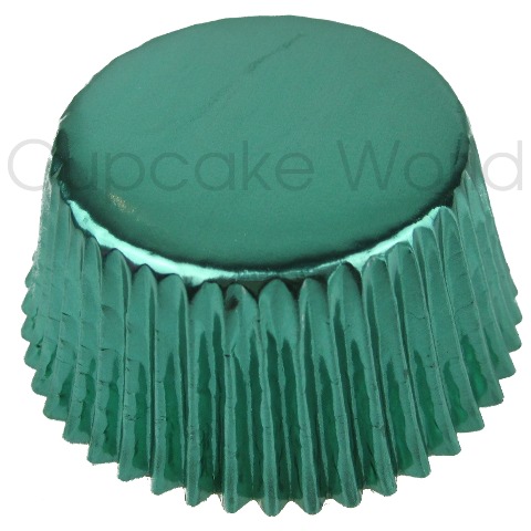 25PCS MINT GREEN SHINY FOIL MUFFIN CUPCAKE CASES PATTY PANS - Click Image to Close